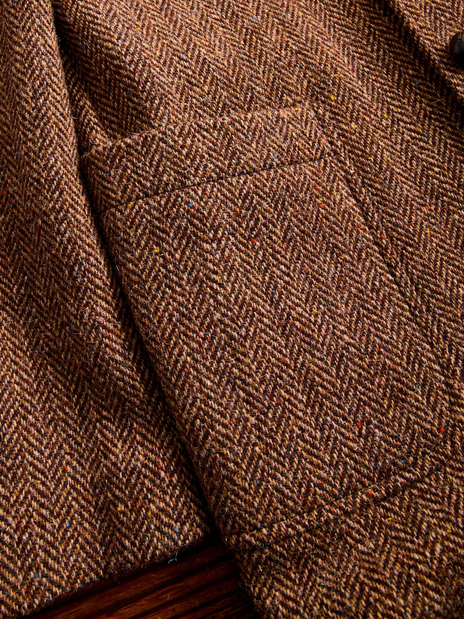 3B Comfort Harris Tweed Jacket in Lt Brown Herringbone