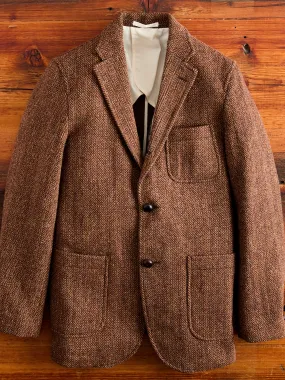 3B Comfort Harris Tweed Jacket in Lt Brown Herringbone