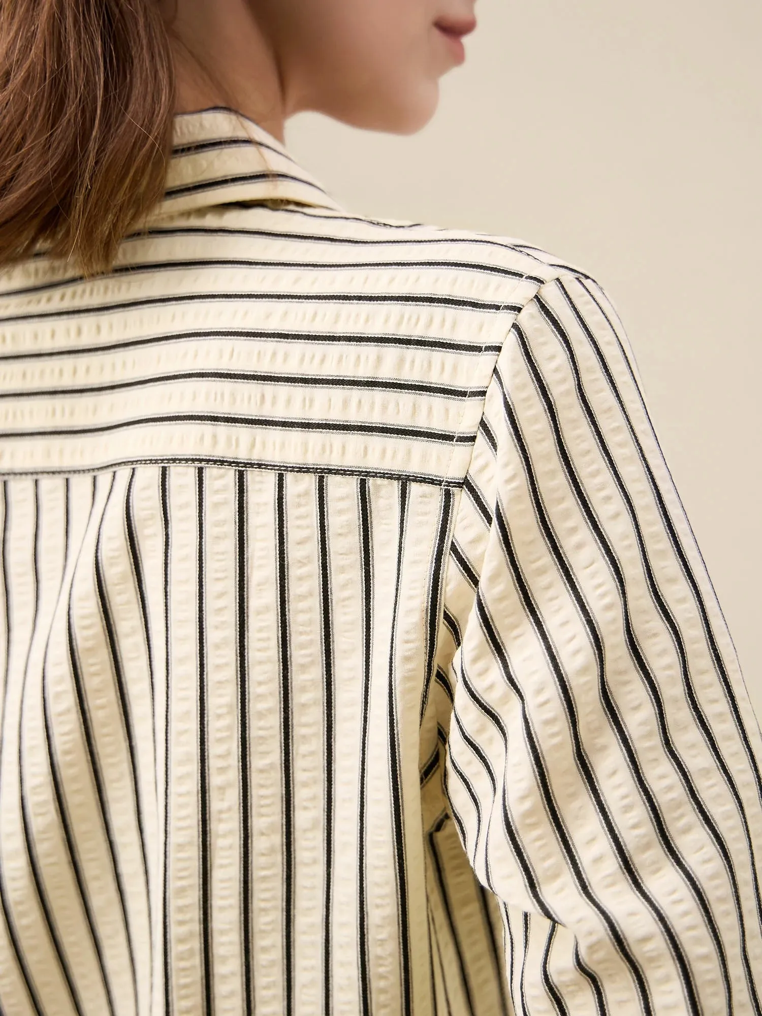 Amoretu Cotton Striped Button Down Shirt