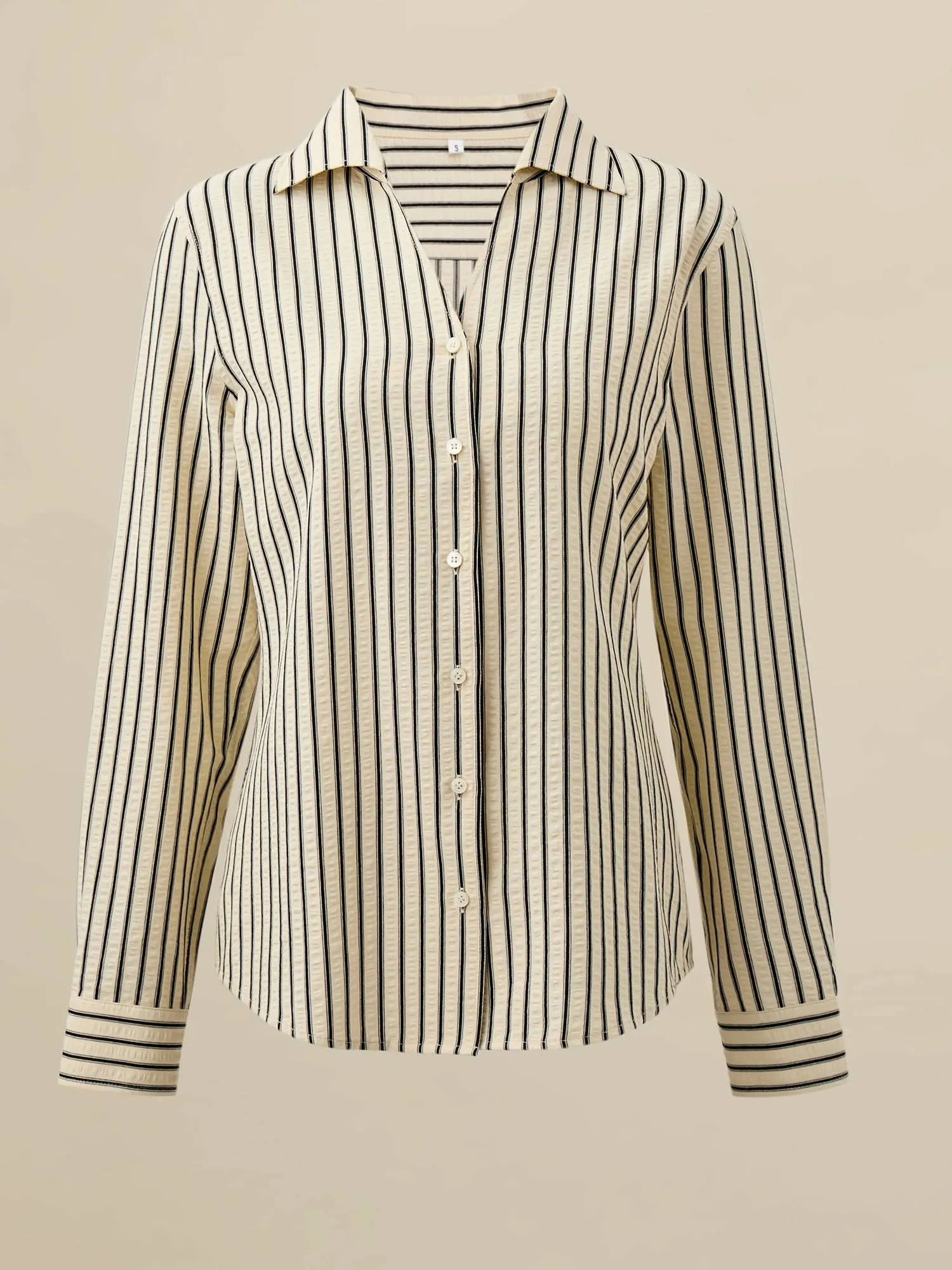 Amoretu Cotton Striped Button Down Shirt