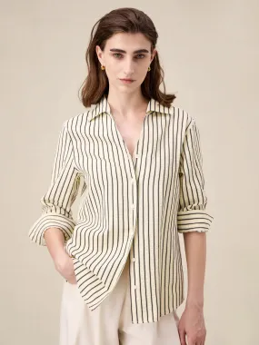 Amoretu Cotton Striped Button Down Shirt