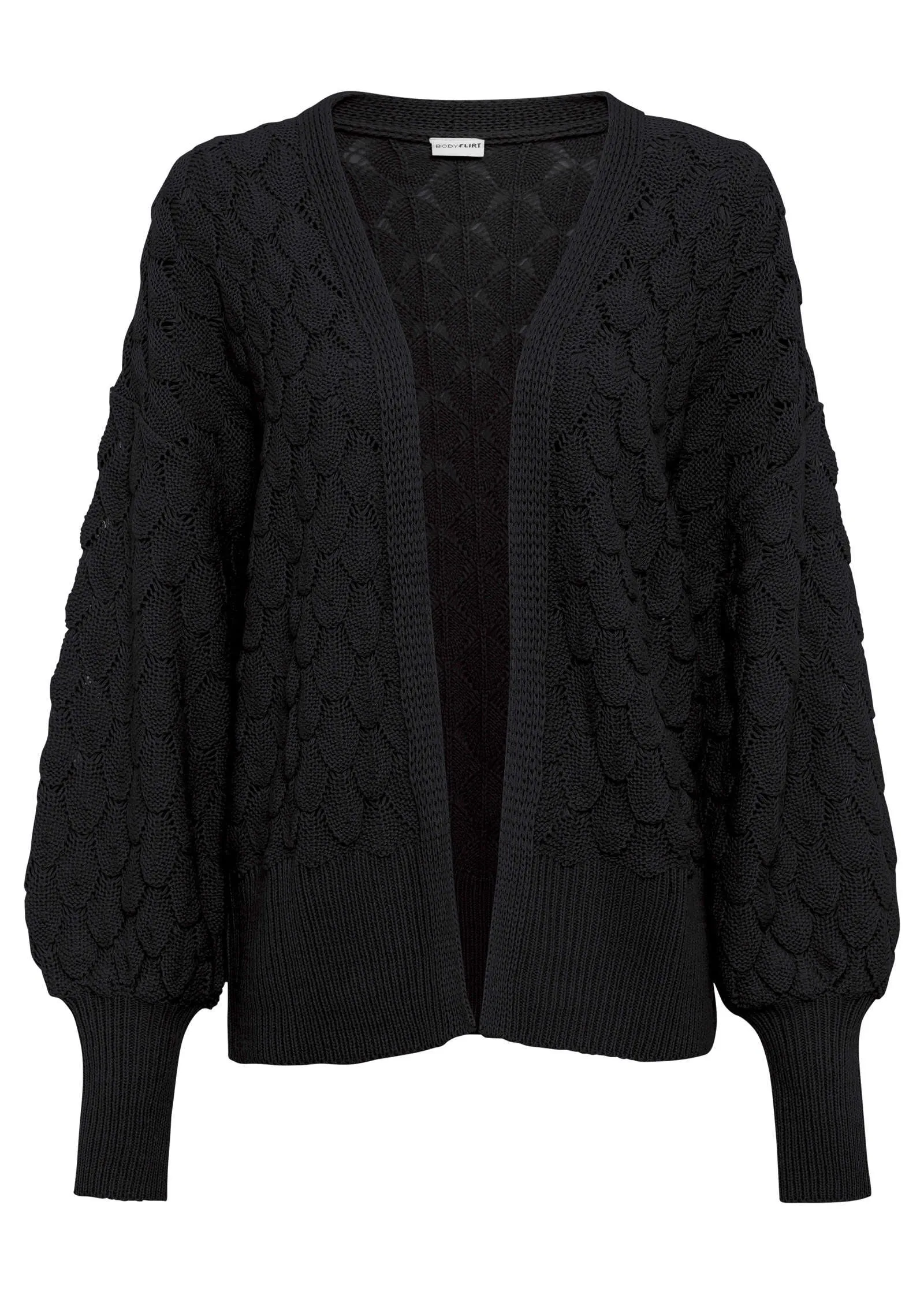 Balloon Sleeve Cardigan - Black