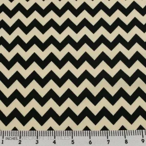 Black Chevron Cotton Canvas Print