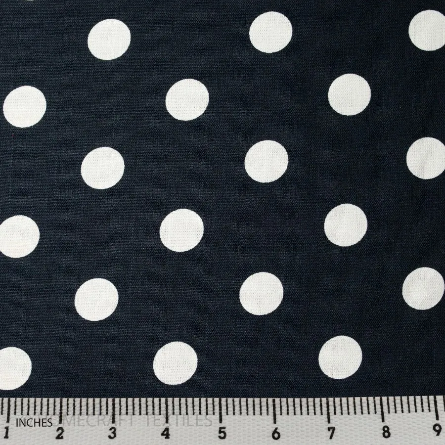 Black Large Dots Cotton Canvas Print