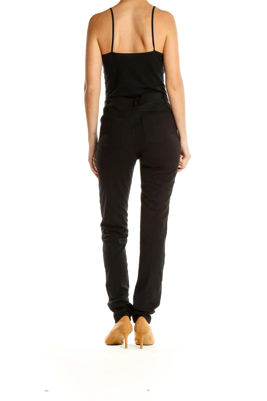 Black Slim-Fit Athletic Pants