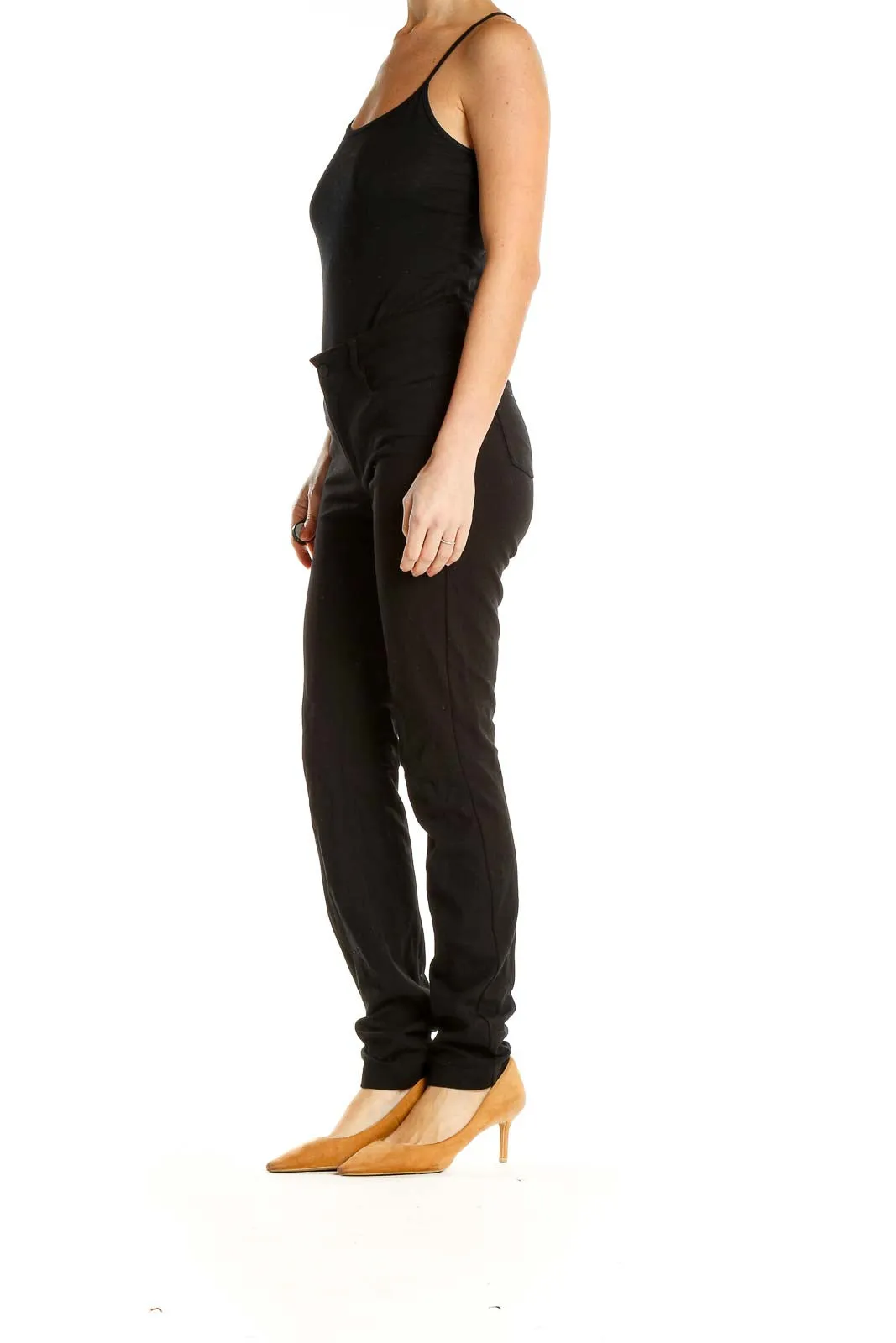 Black Slim-Fit Athletic Pants