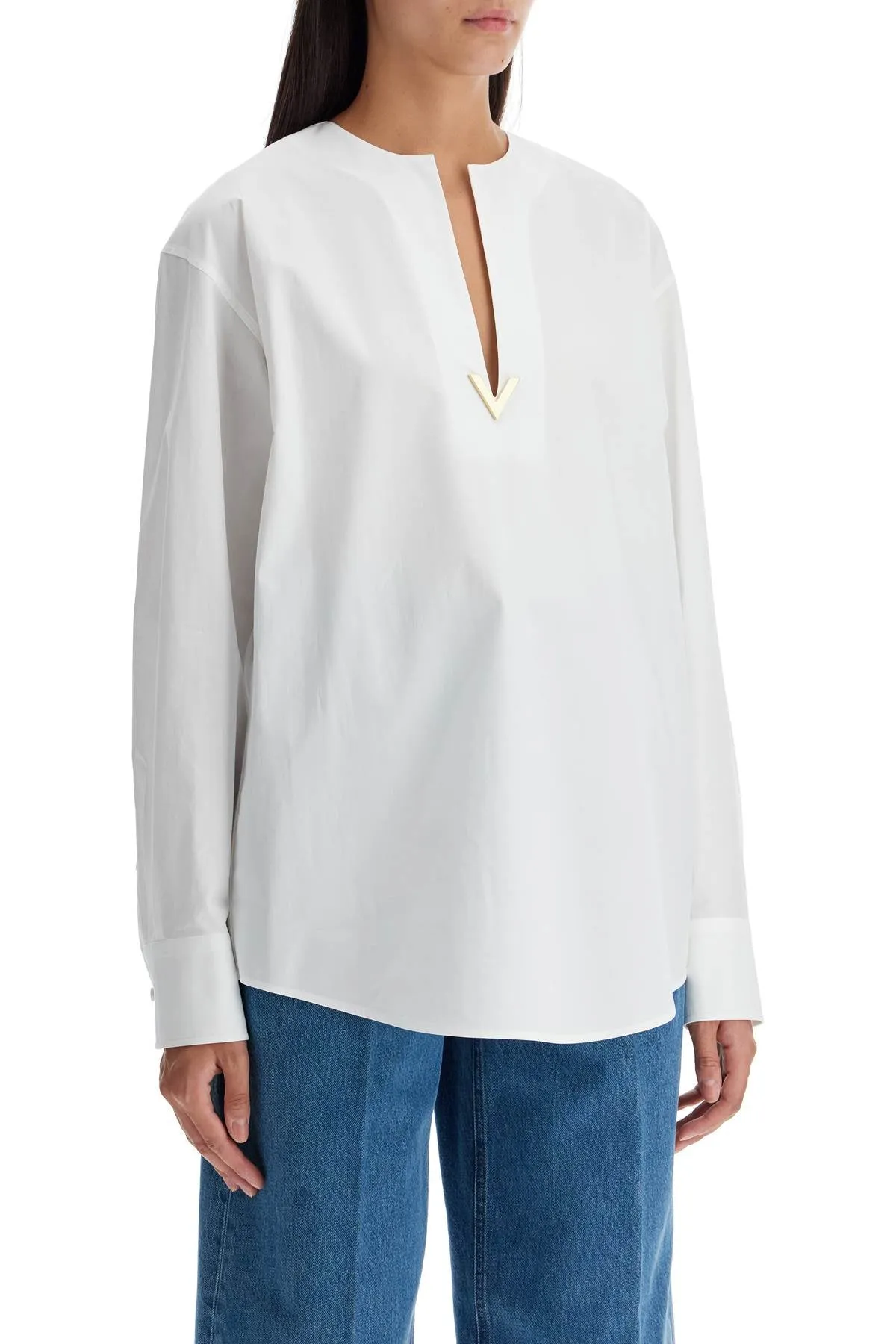 boxy poplin blouse in