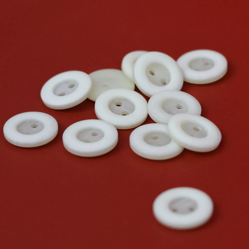 Classic 2 Hole Buttons - 13mm - Off-white