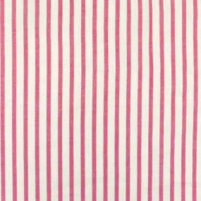 Classic Pink-White Cotton Stripe Woven Batiste Fabric