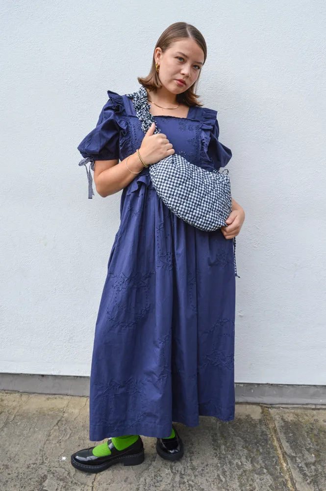 Damson Madder Rhea Navy Broderie Dress