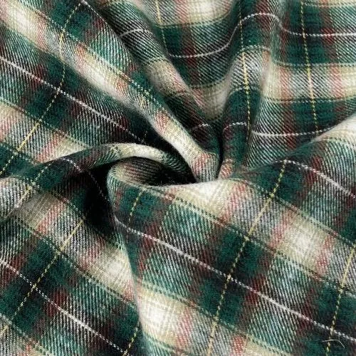 Green & Ivory | Flannel Shirting - SKU 7632 #S66