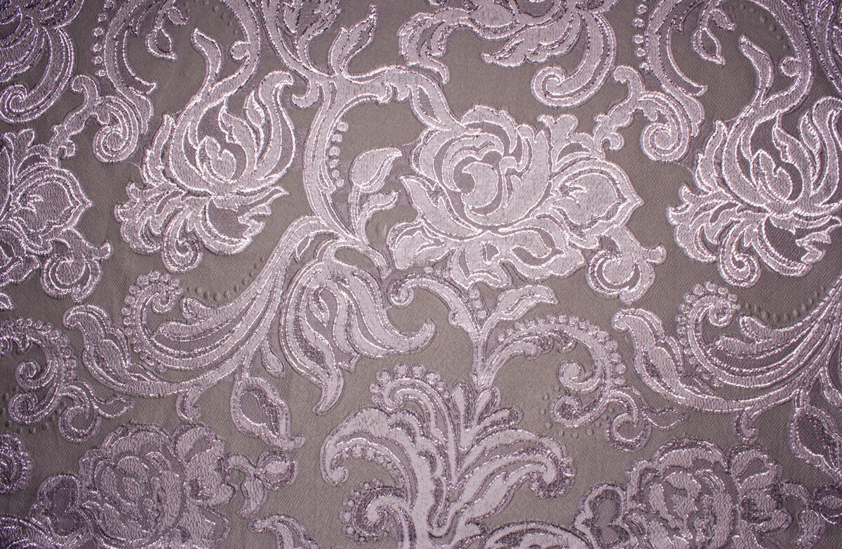 Grey/Lilac Metallic Brocade