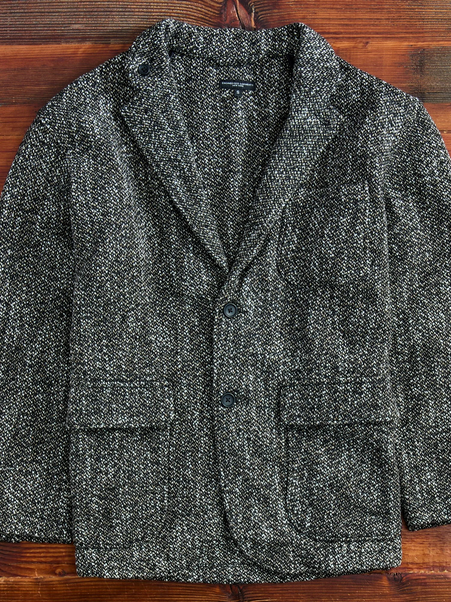 Homespun Loiter Jacket in Brown Black Wool