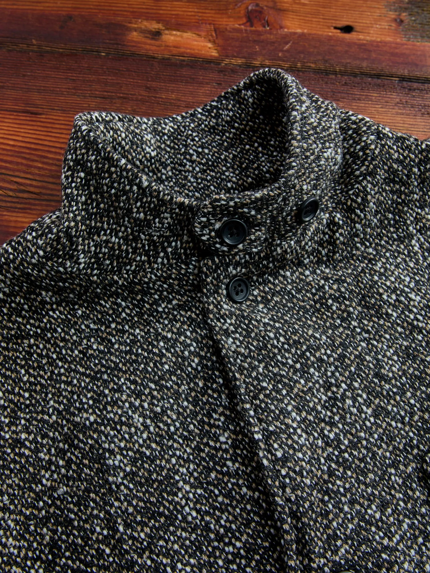 Homespun Loiter Jacket in Brown Black Wool