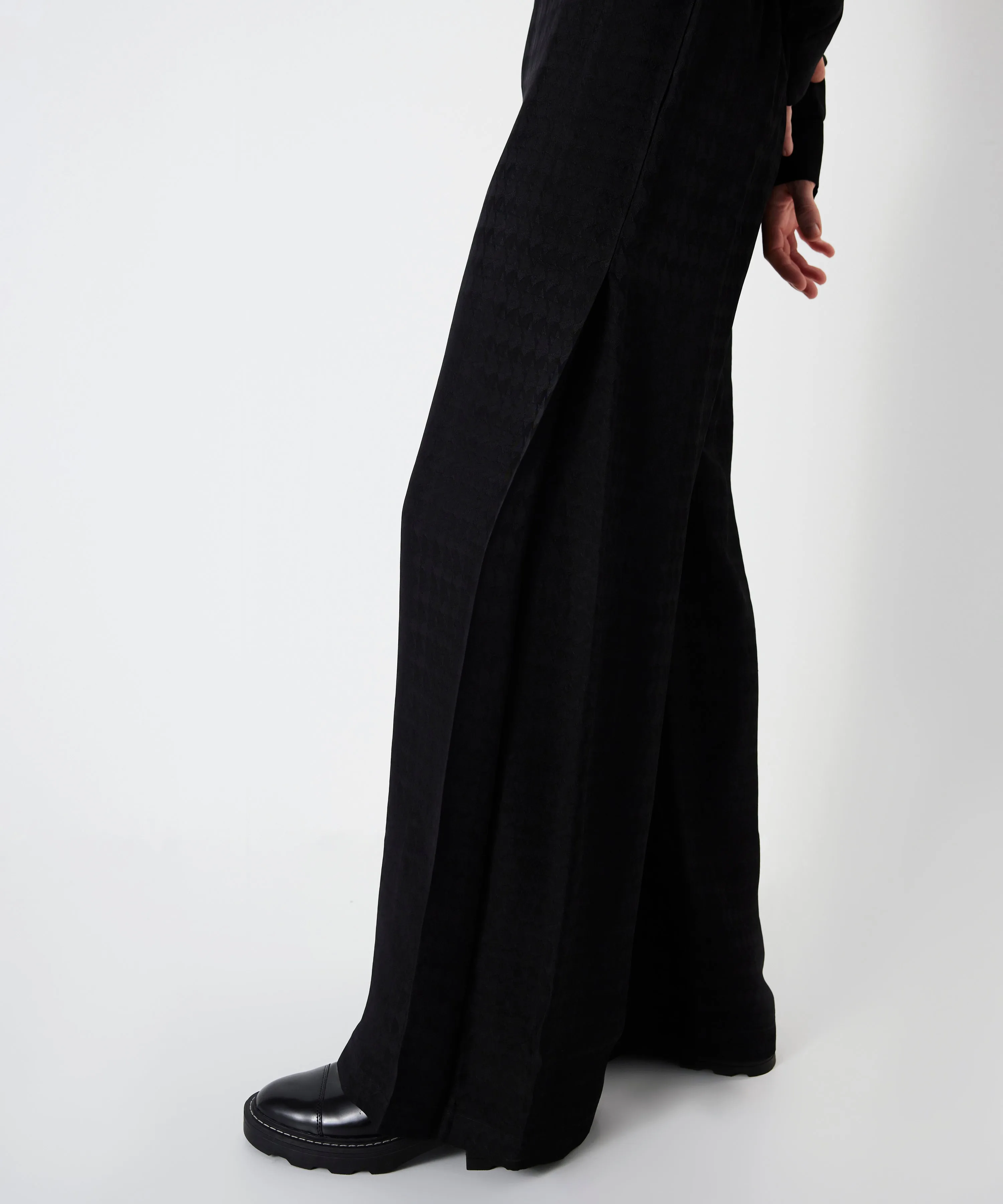 Ipekyol Jacquard Wide Leg Fit Trousers Black