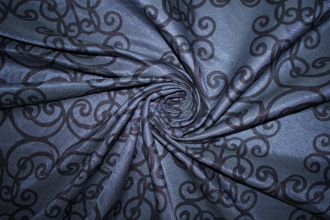 J0seph Abb0ud Scrollwork Silk Mikado - Gray/Black