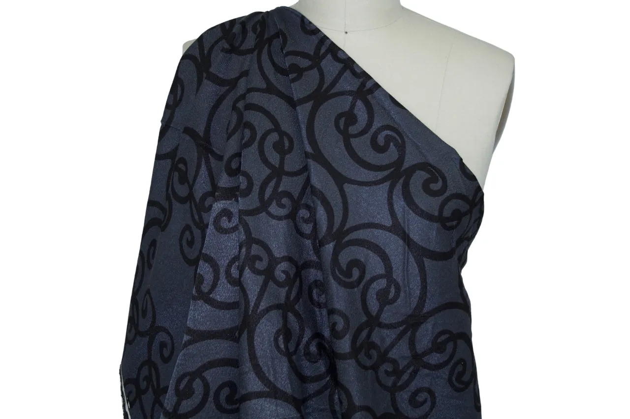 J0seph Abb0ud Scrollwork Silk Mikado - Gray/Black