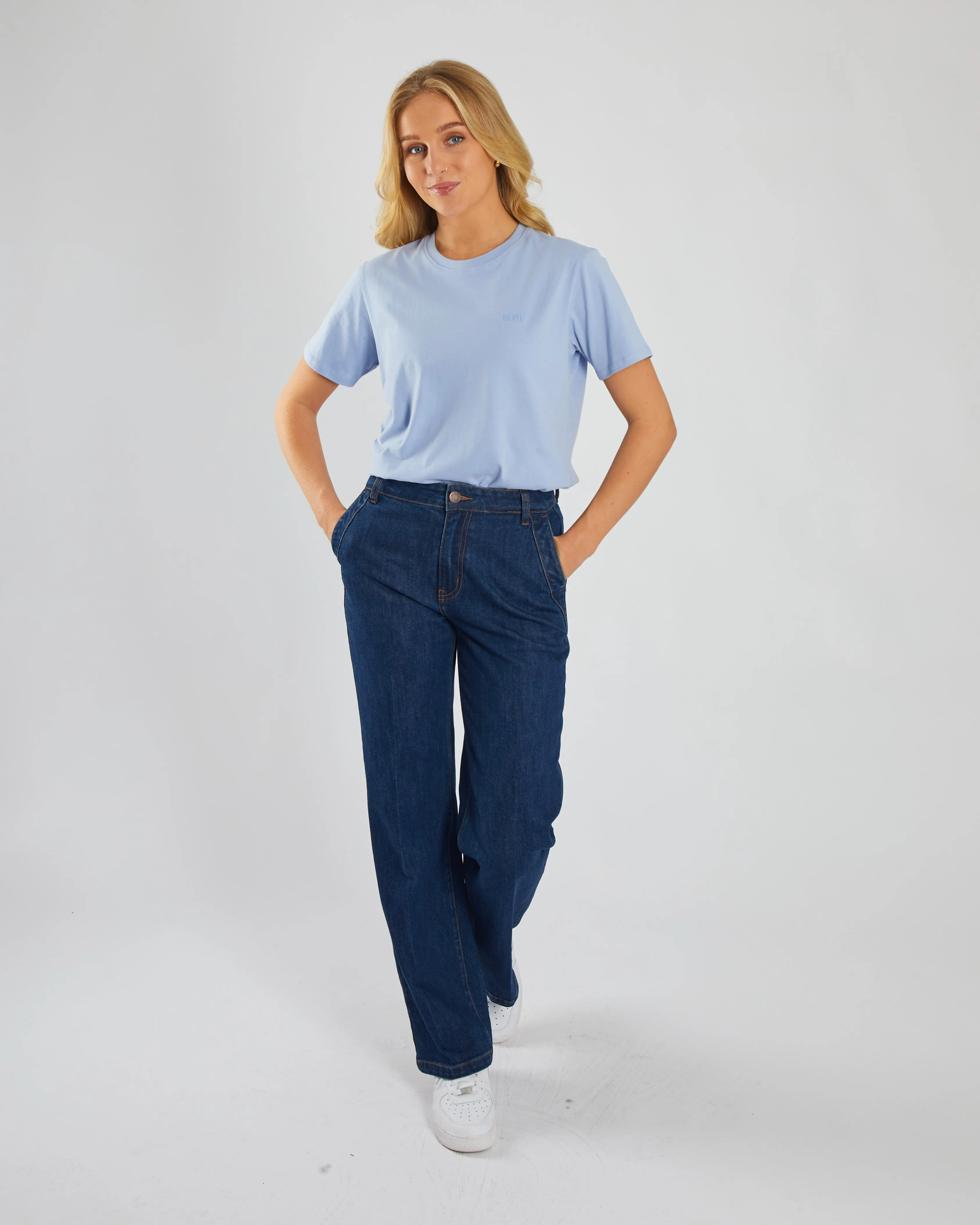 Jada Basic O Neck Dusky Blue