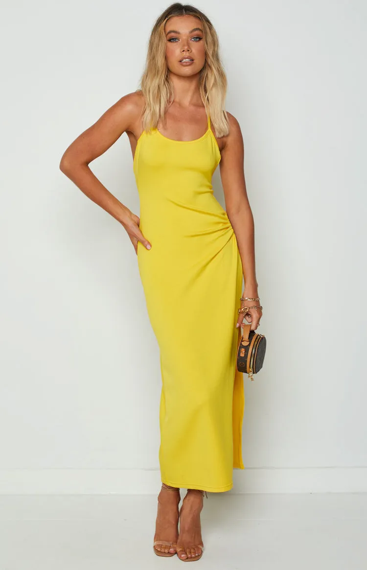 Lila Yellow Midi Dress