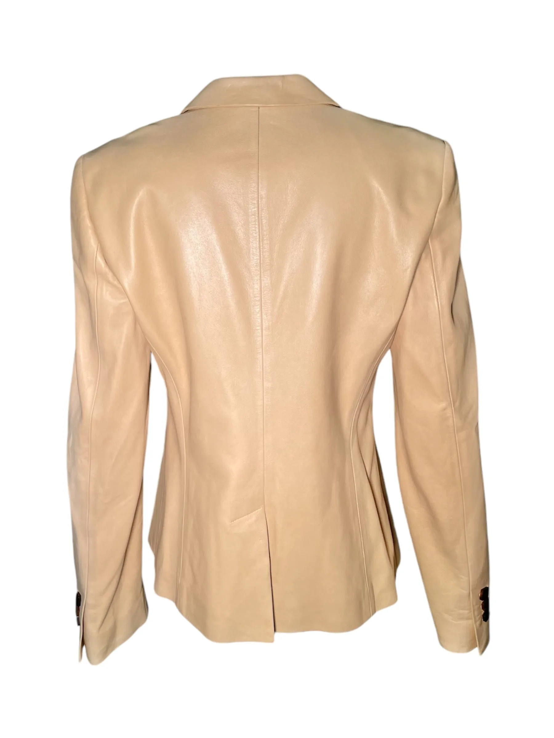 Loro Piana 2000s Beige Leather Blazer