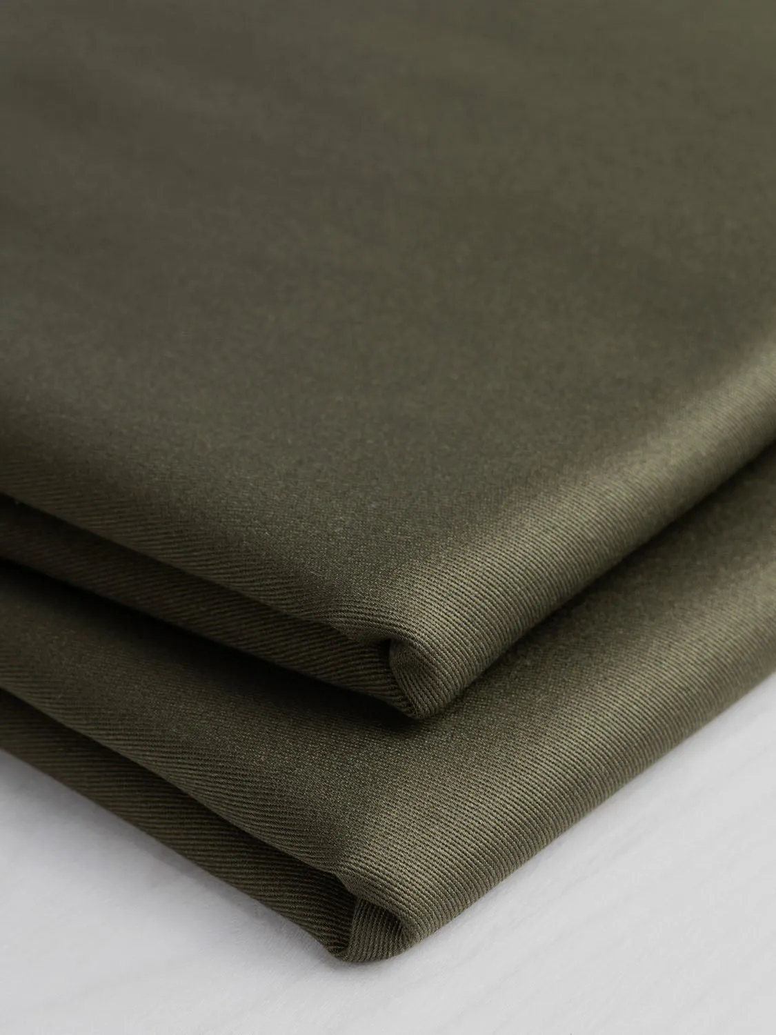 Midweight  Organic Cotton Twill - Olive - Swatch