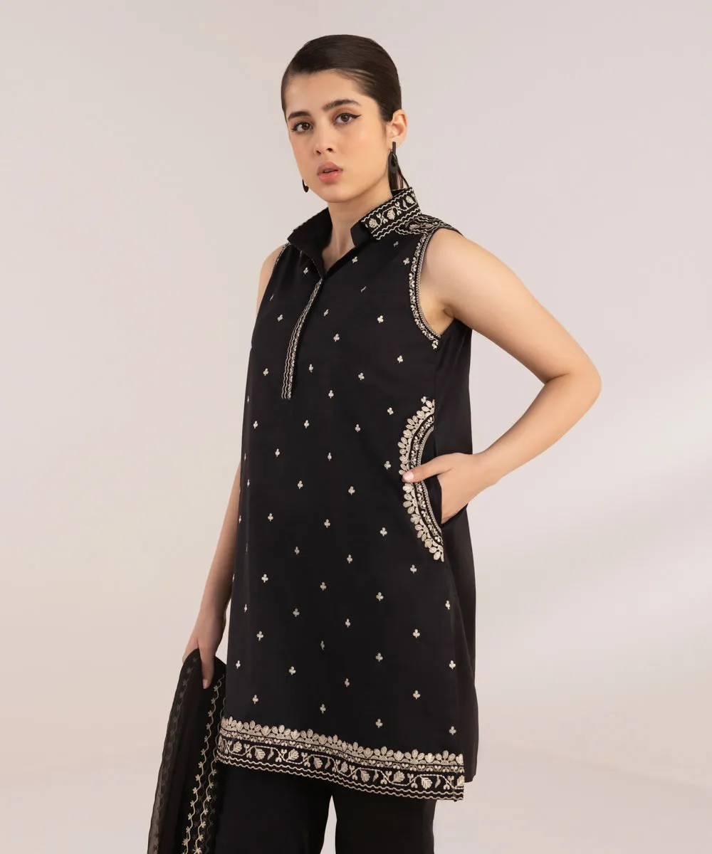 Monochrome '24-3 Piece - Embroidered Lawn Suit - 0U3Pebw24V42