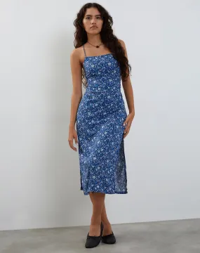 Nosita Midi Dress in Retro Blue