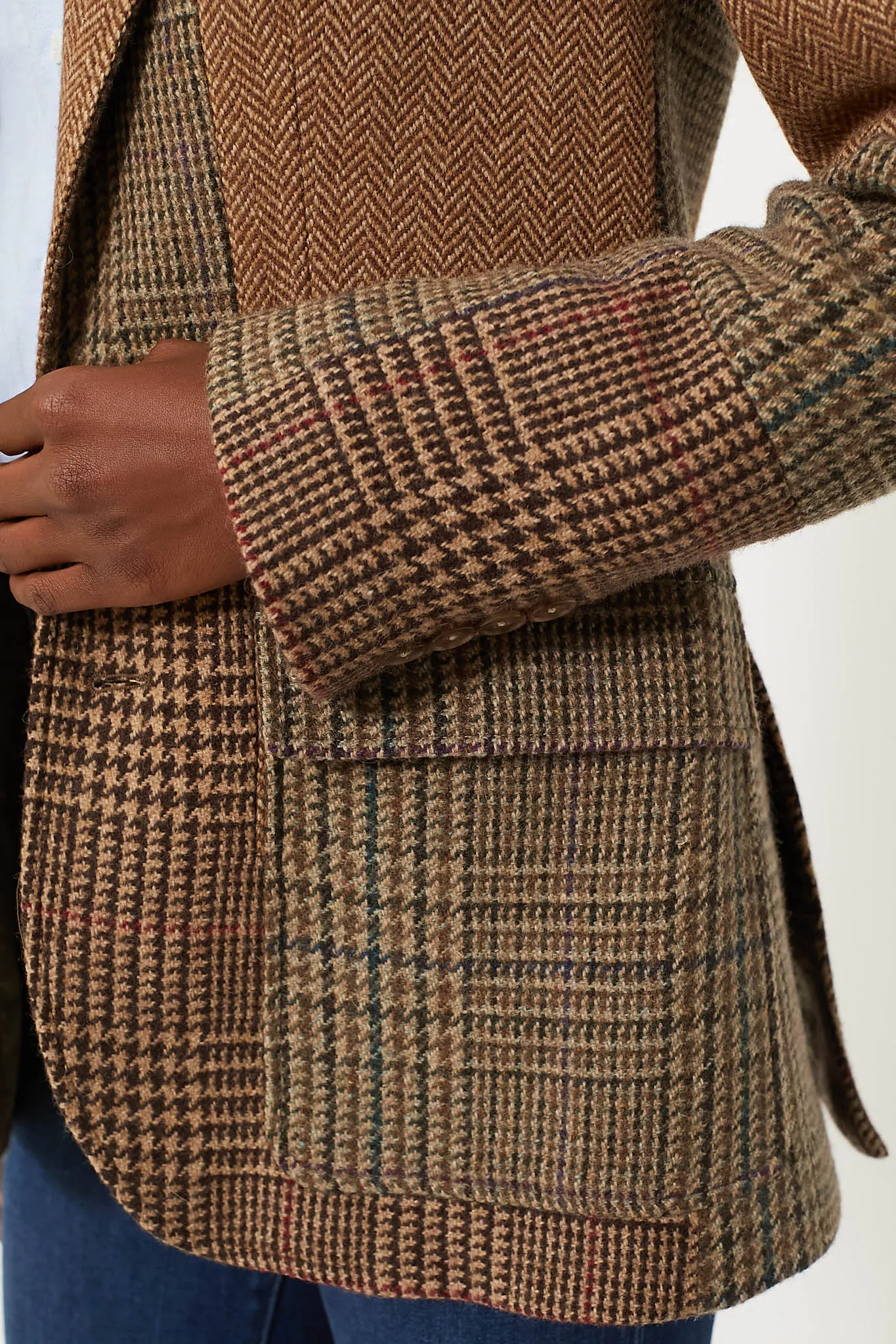 Olive Brown Multi Patchwork Heritage Blazer