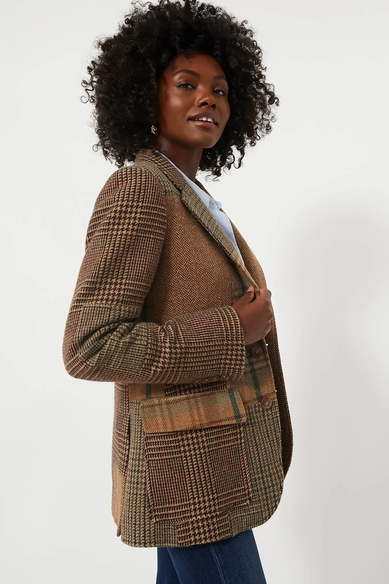 Olive Brown Multi Patchwork Heritage Blazer