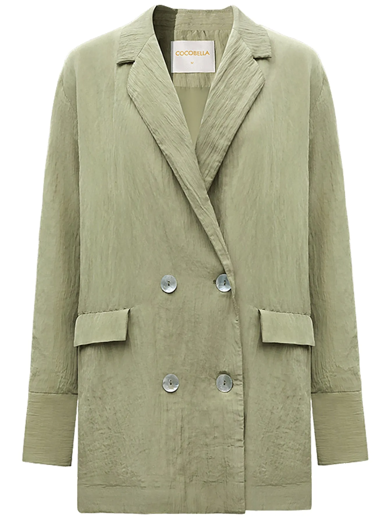 Oversized Double Breasted Avocado Green Power Blazer