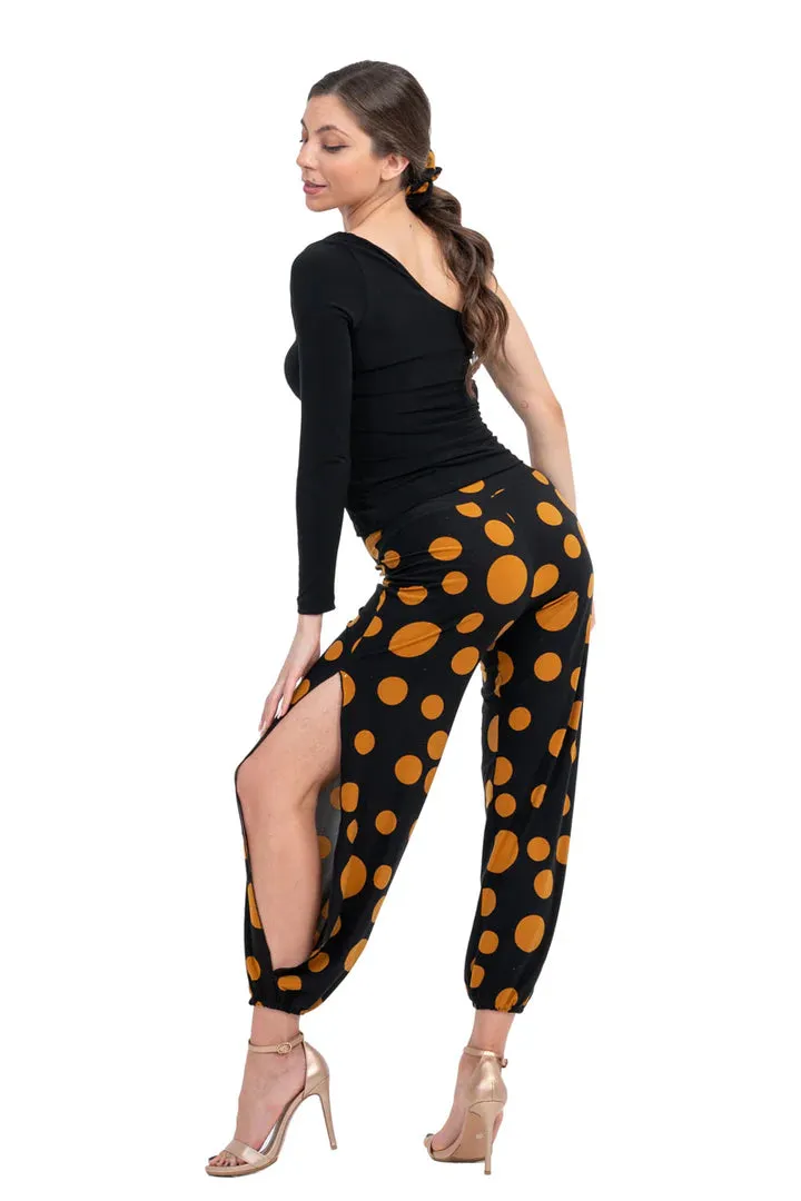 Polka Dot Babucha Tango Pants With Slits