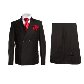 Rossi Man black men's suit double breasted Slim-fit