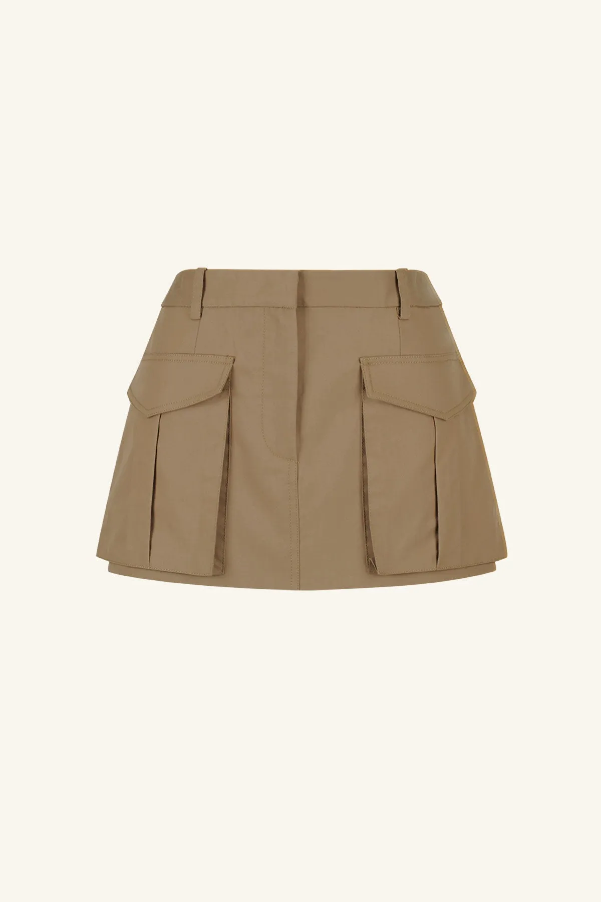 SABATO LOW RISE UTILITY MICRO MINI SKIRT - GREY KHAKI