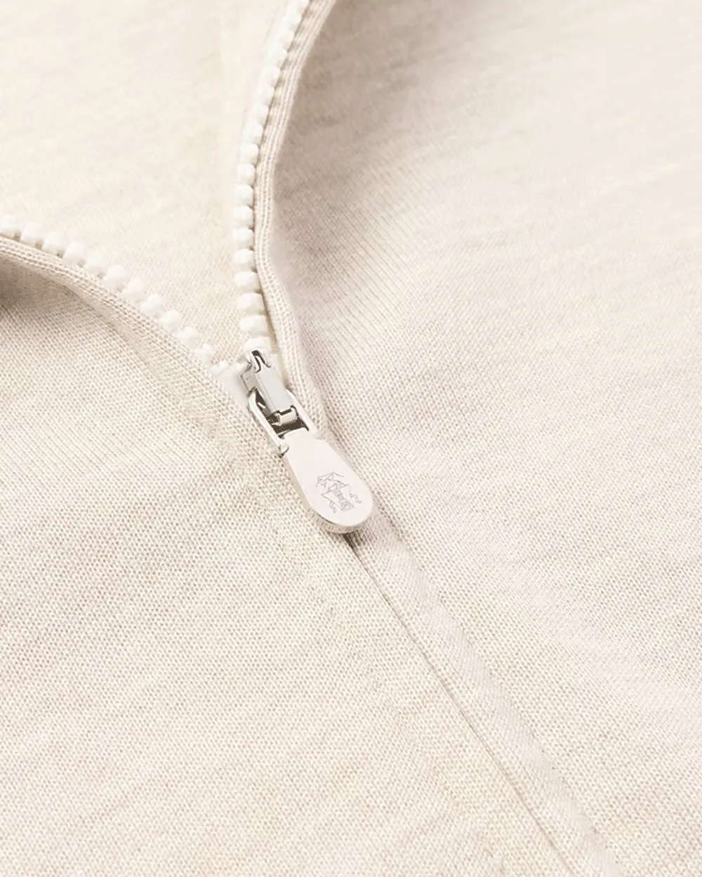 Sand Jersey Zip Hoodie