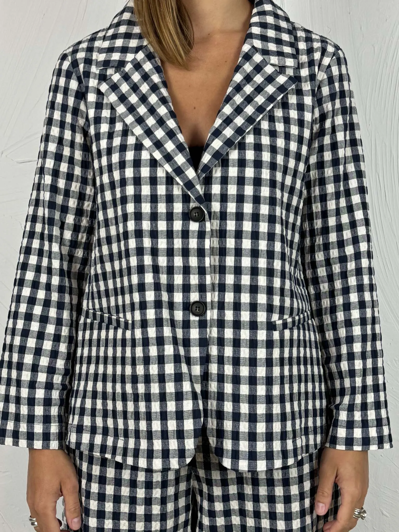 Short Flared Checked Cotton Jacket 2 Colours