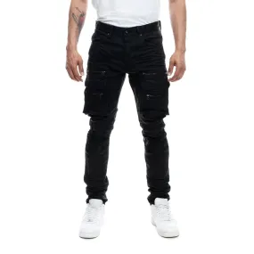 Slim Tapered Utility Engineered  Pant - Jet Black