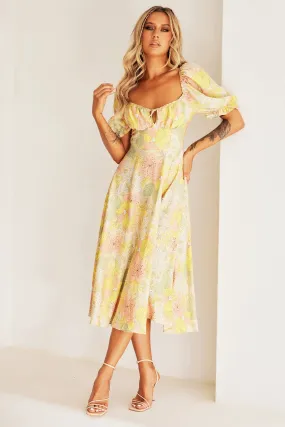 Spellbound Midi Dress - Yellow