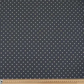 Steel Blue Natural Medium Dots Cotton Canvas Print