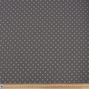 Steel Grey Natural Medium Dots Cotton Canvas Print