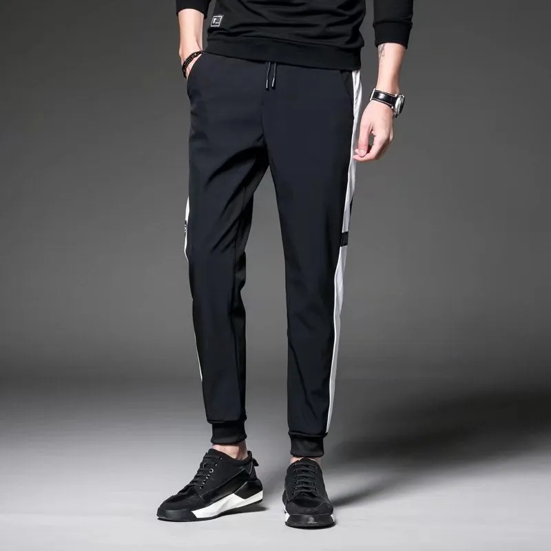 Student Sporty Casual Pants Men Plus Size Slimming Ankle-Length Slim-Fit Jogger Ankle Pants