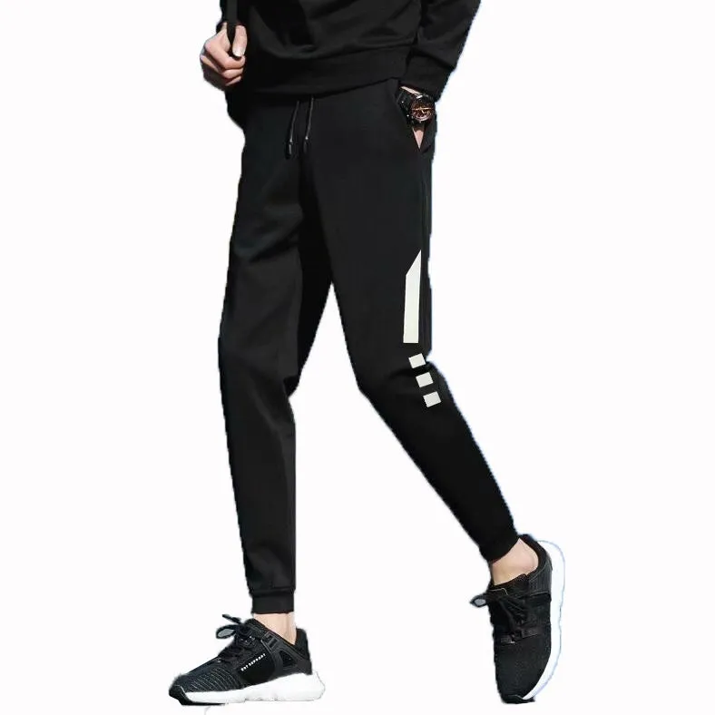 Student Sporty Casual Pants Men Plus Size Slimming Ankle-Length Slim-Fit Jogger Ankle Pants