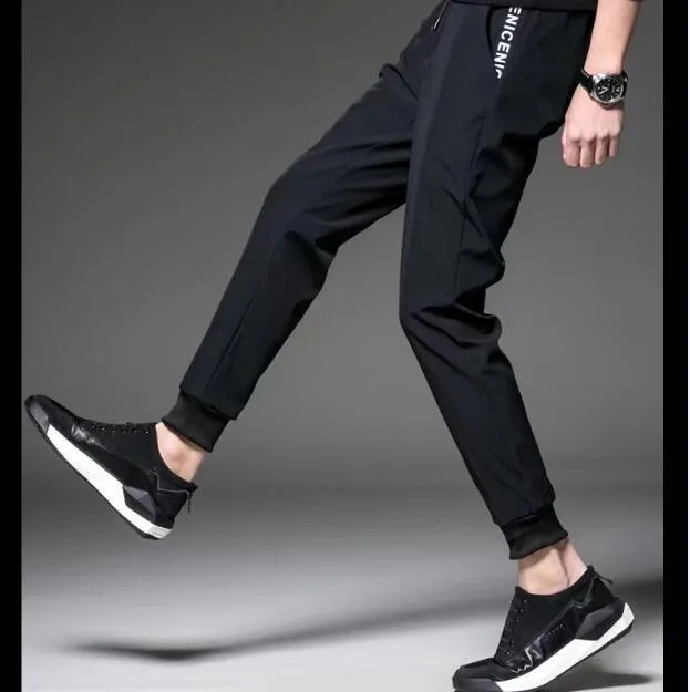 Student Sporty Casual Pants Men Plus Size Slimming Ankle-Length Slim-Fit Jogger Ankle Pants