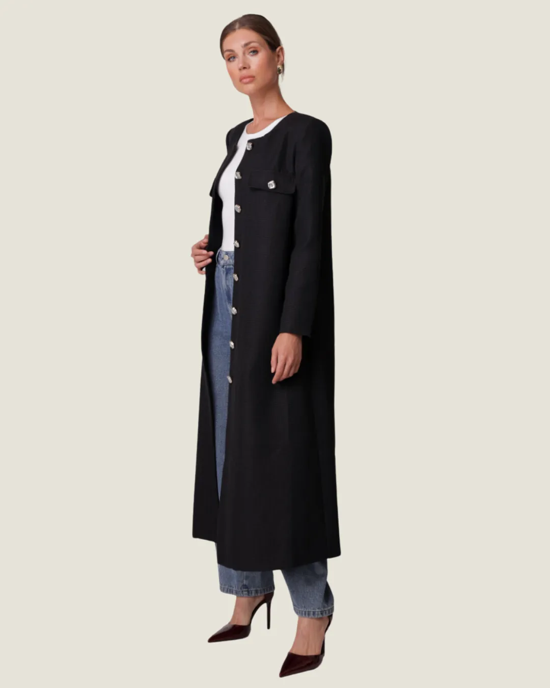 The Dafni: Black Coat Jacket