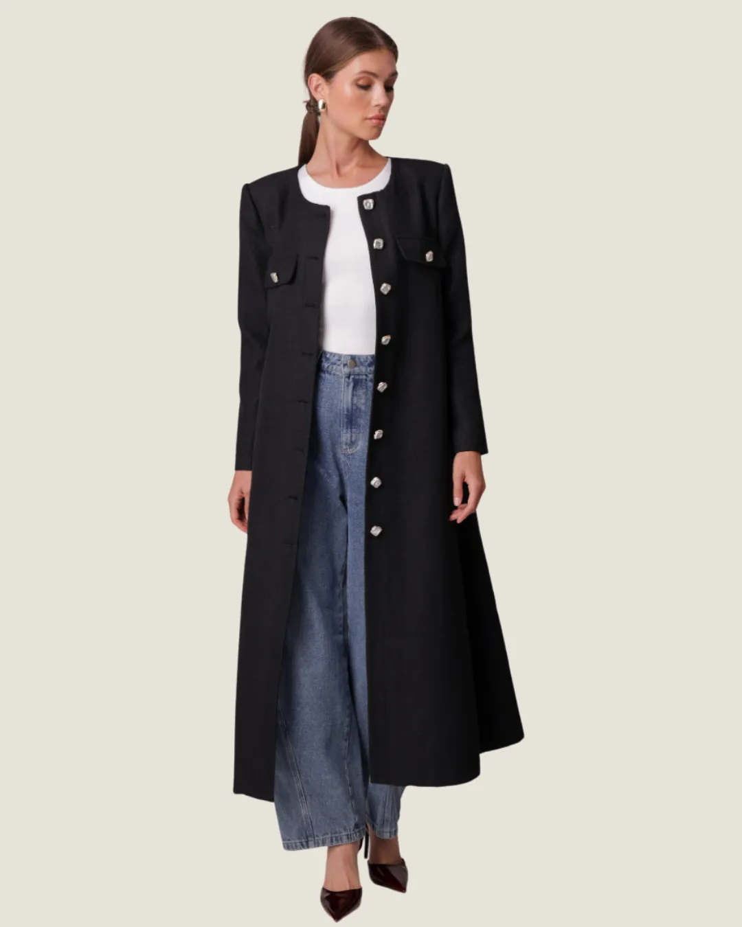 The Dafni: Black Coat Jacket