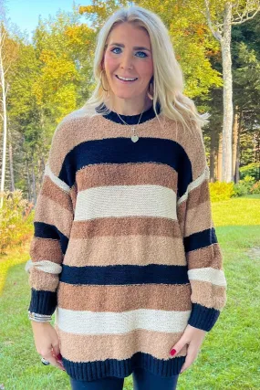 Timothy Tunic Sweater - Neutral Multi Stripe