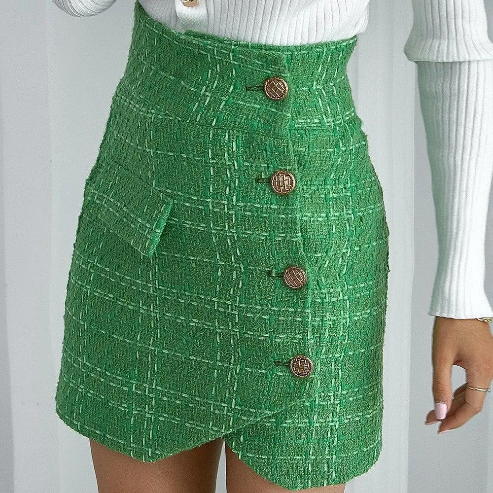 tweed hip skirt