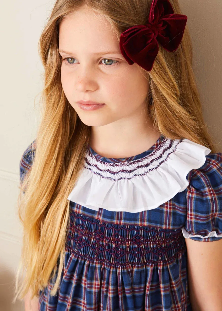 Velvet Big-Bow Clip in Burgundy