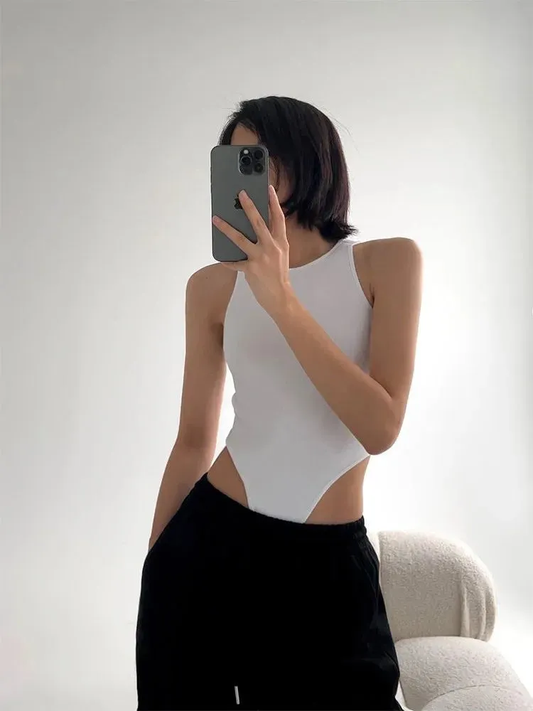 Women Sleeveless Backless Bodysuit