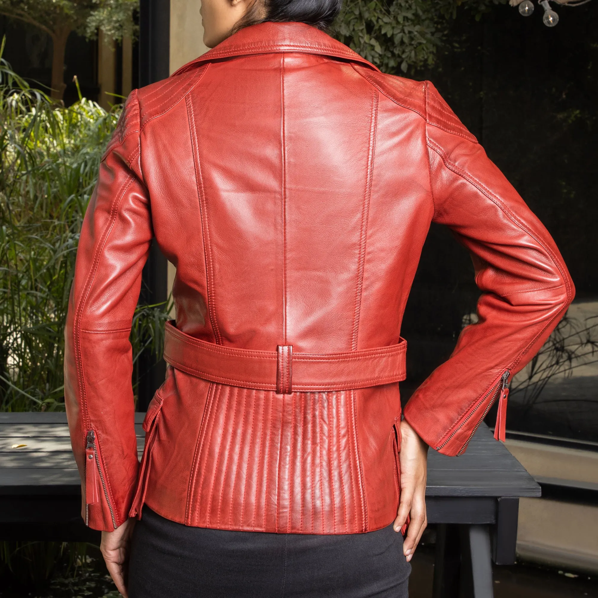 Womens Tailored Stitch Leather Jacket